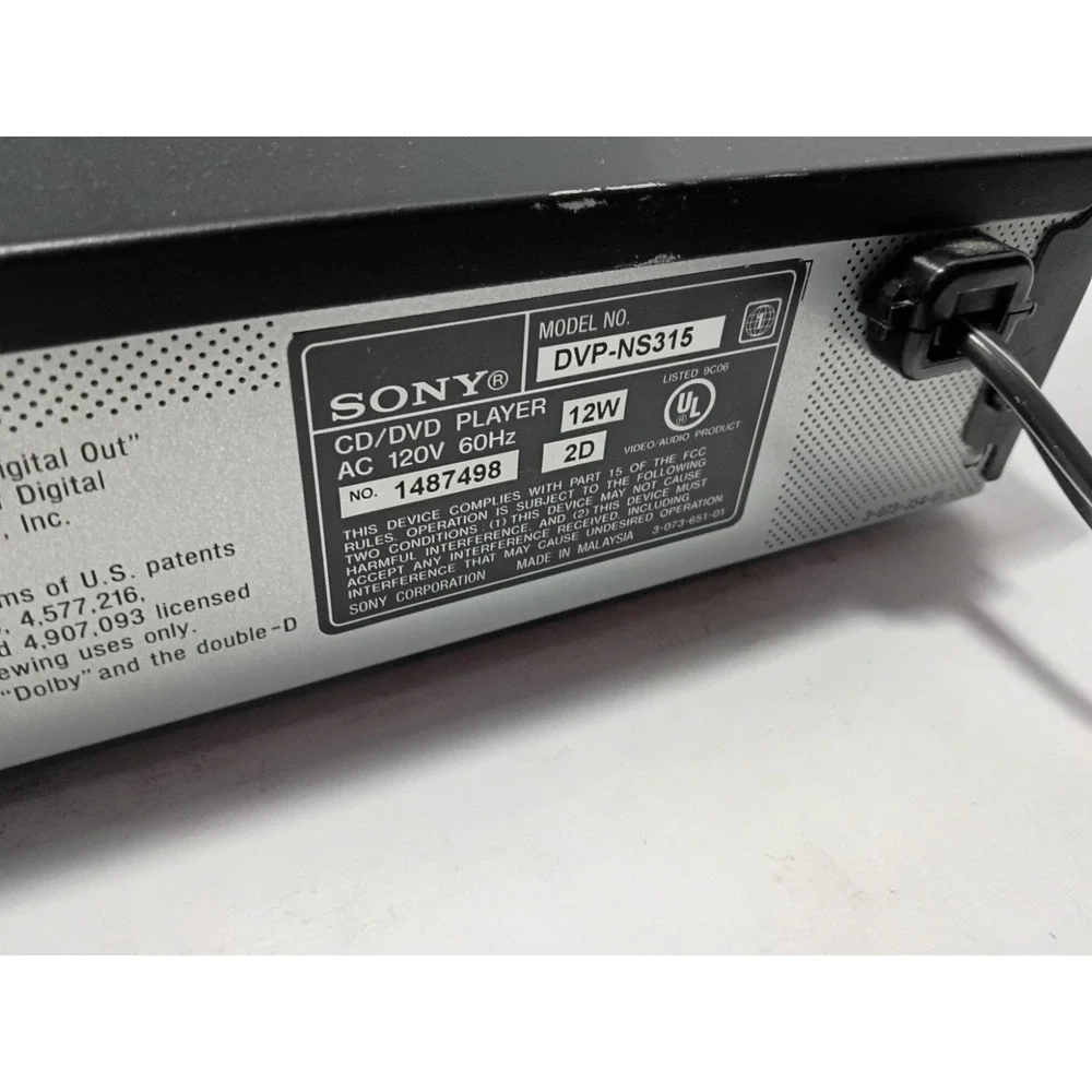 Sony DVP-NS315 🎬 CD/DVD Player Dolby Digital DTS MP3 Playback Remote